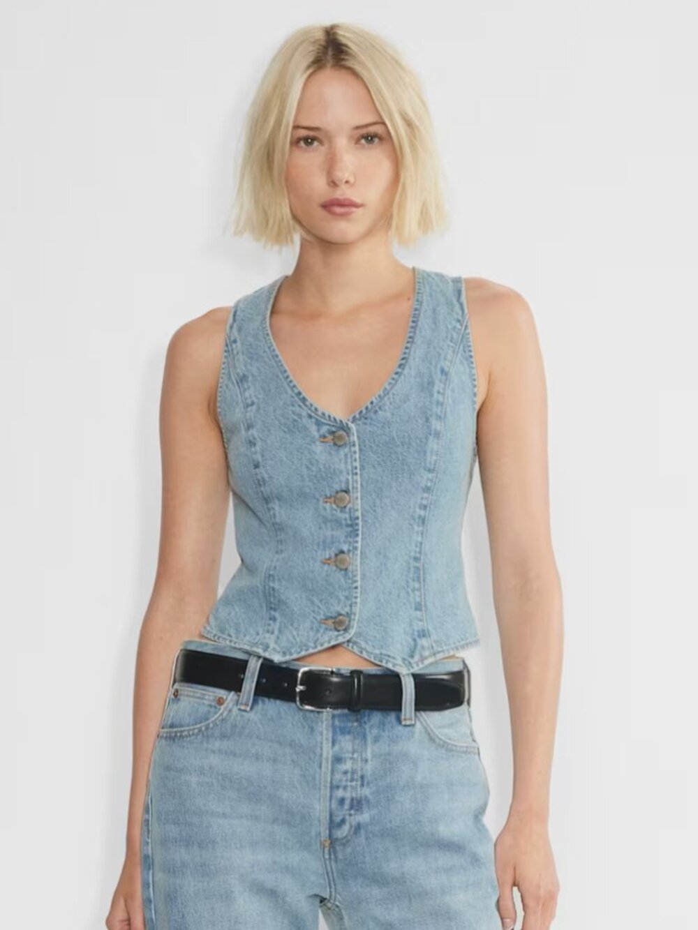 Denim Forum The '90s Mia Denim Vest